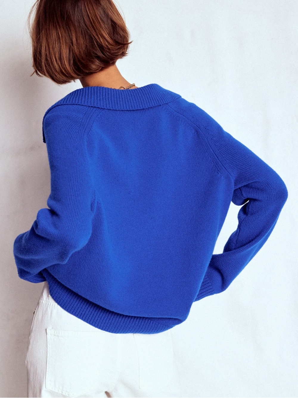 NWOT BODEN Marion Merino Henley Jumper-Blue Heron size XL - Picture 3 of 11